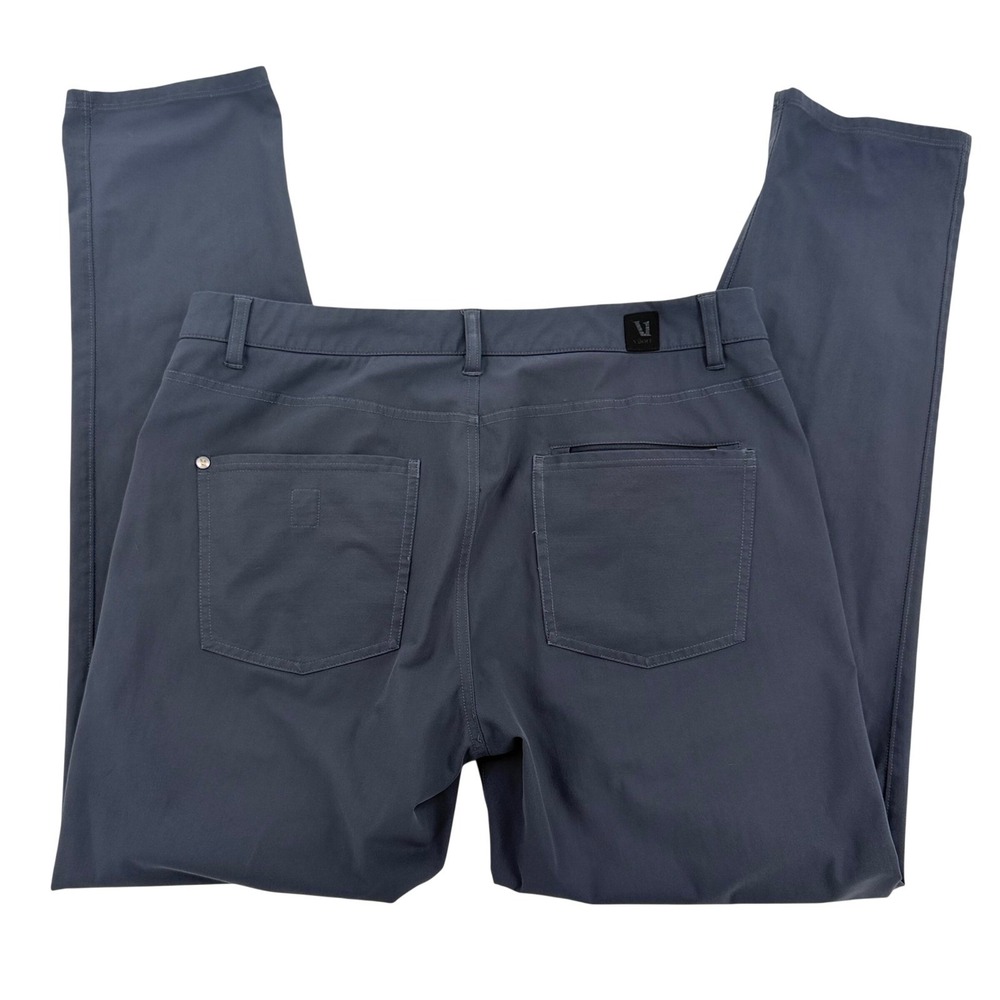 Vuori Meta Pants Mens 34 Navy Gray Slim Fit Tech Chino Good